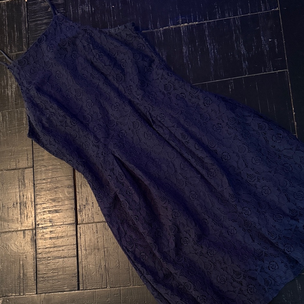 Elegant lace navy blue Dress xsmall